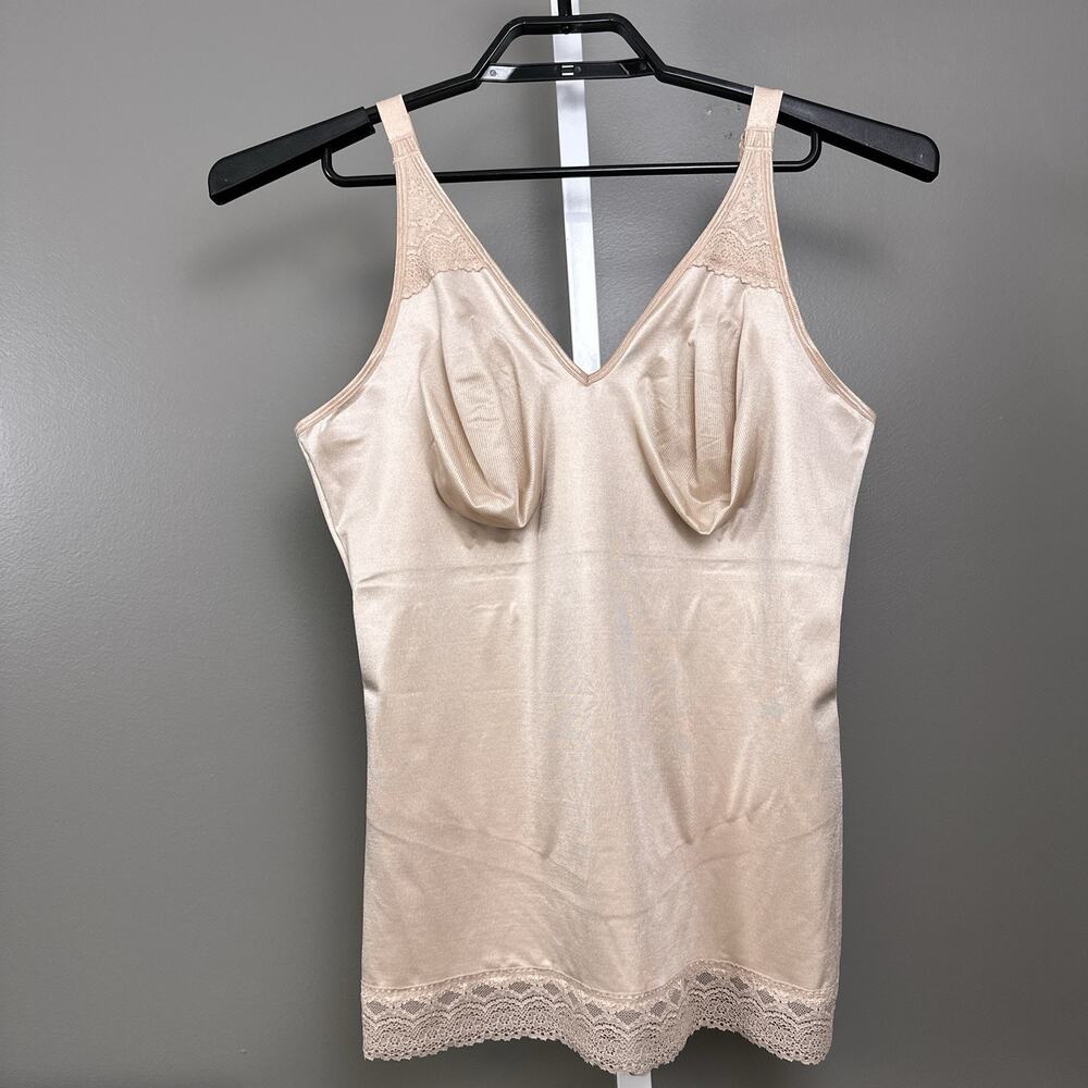 Ruby Ribbon Pin Up Cami 3055 Size 46 Pale Beige Shapewear New Camisole Lace Top